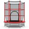 Kids Round Trampoline with Safety Net 55 Inch Indoor Outdoor Steel Frame Red